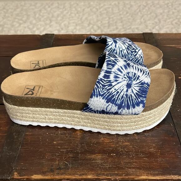 Dirty Laundry Tie Die Pippa Slide Platform Espadrilles Size 8.5 - NWOT - Picture 6 of 8